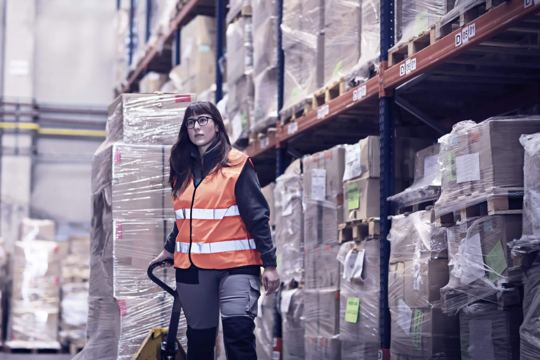 Woman working in a warehouse