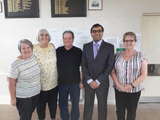 Dr Mahmud with patients at Hockley Surgery