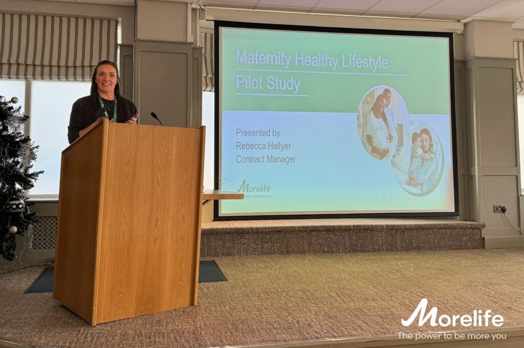 MoreLife Contract Manager Rebecca Hellyer presenting the Maternity Healthy Lifestyle Pilot Study.