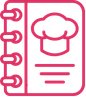 pink recipe book icon