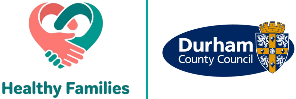 Healthy Families logo with Durham county council logo